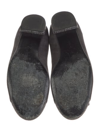 Stuart Weitzman Suede Bow Accents Ballet Flats