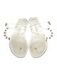 Stuart Weitzman Beaded Accents T-Strap Sandals