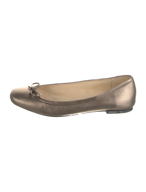Stuart Weitzman Leather Bow Accents Ballet Flats
