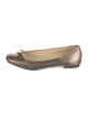 Stuart Weitzman Leather Bow Accents Ballet Flats