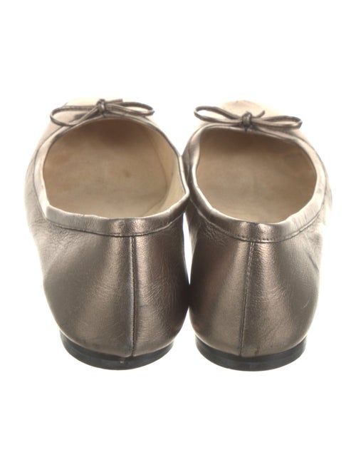 Stuart Weitzman Leather Bow Accents Ballet Flats