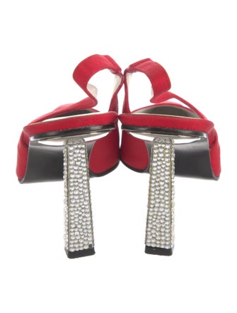 Stuart Weitzman Crystal Embellishments Slingback Pumps