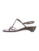 Stuart Weitzman Leather T-Strap Sandals