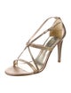 Stuart Weitzman Leather Crystal Embellishments Sandals