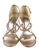 Stuart Weitzman Leather Crystal Embellishments Sandals