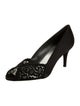 Stuart Weitzman Satin Lace Pattern Pumps