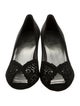 Stuart Weitzman Satin Lace Pattern Pumps