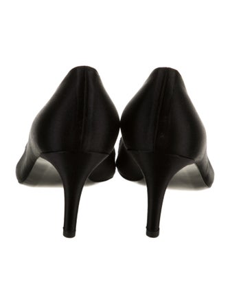 Stuart Weitzman Satin Lace Pattern Pumps