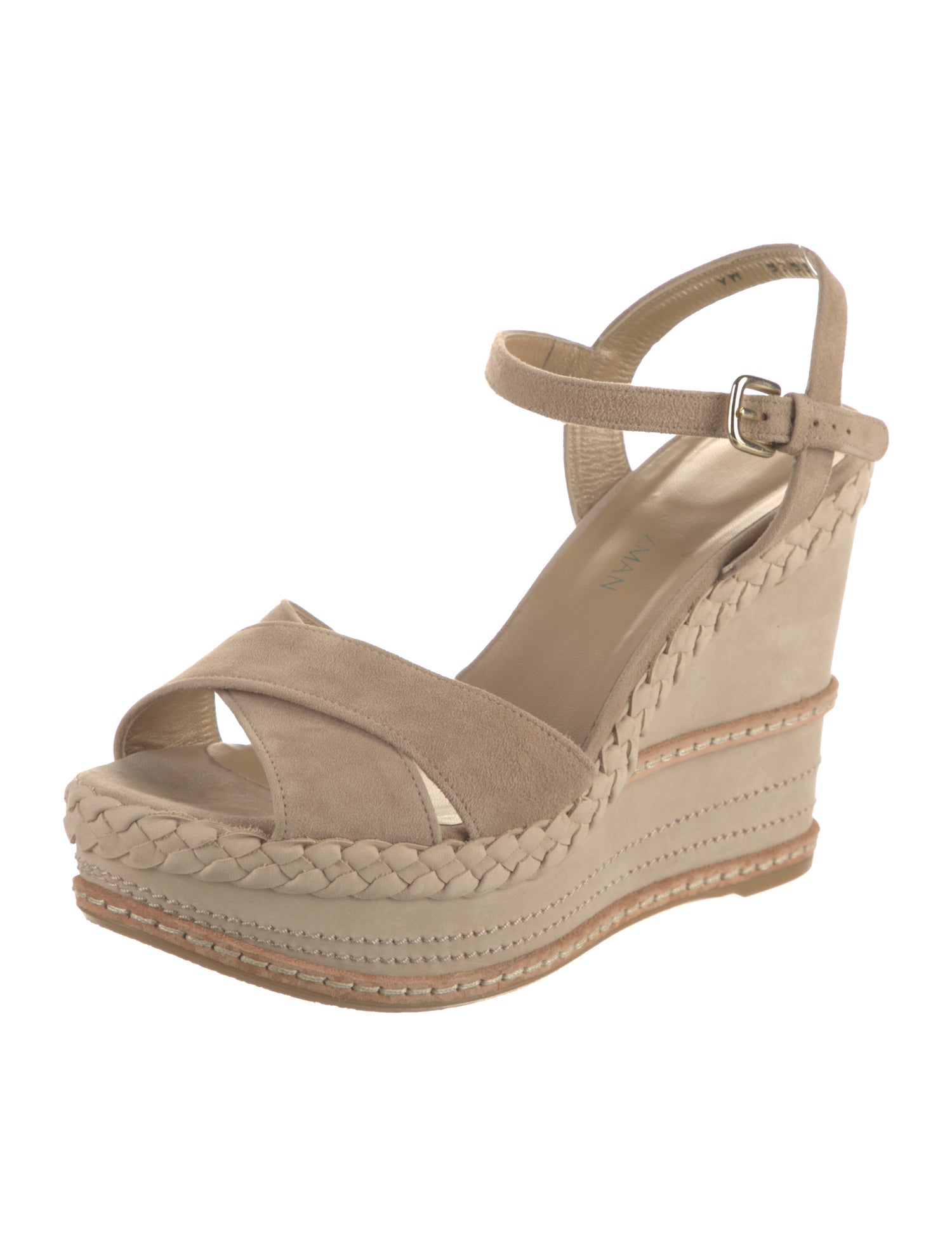 Stuart Weitzman Suede Braided Accents Espadrilles