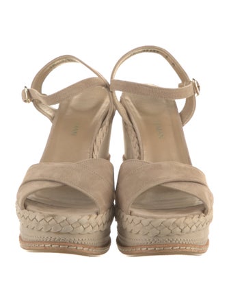 Stuart Weitzman Suede Braided Accents Espadrilles