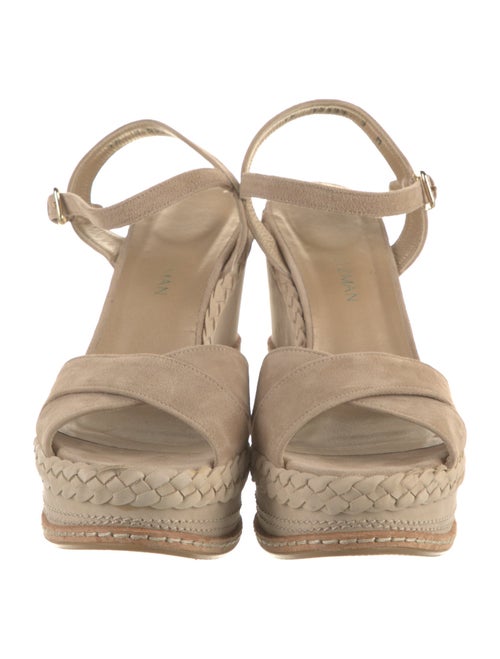 Stuart Weitzman Suede Braided Accents Espadrilles