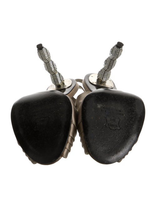 Stuart Weitzman Satin Crystal Embellishments Slingback Pumps