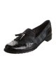Stuart Weitzman Leather Tassel Accents Loafers