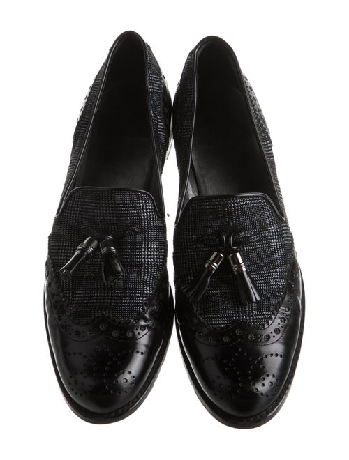 Stuart Weitzman Leather Tassel Accents Loafers
