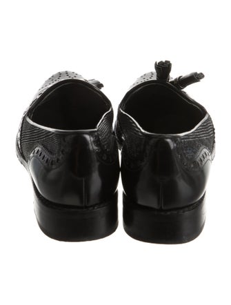 Stuart Weitzman Leather Tassel Accents Loafers