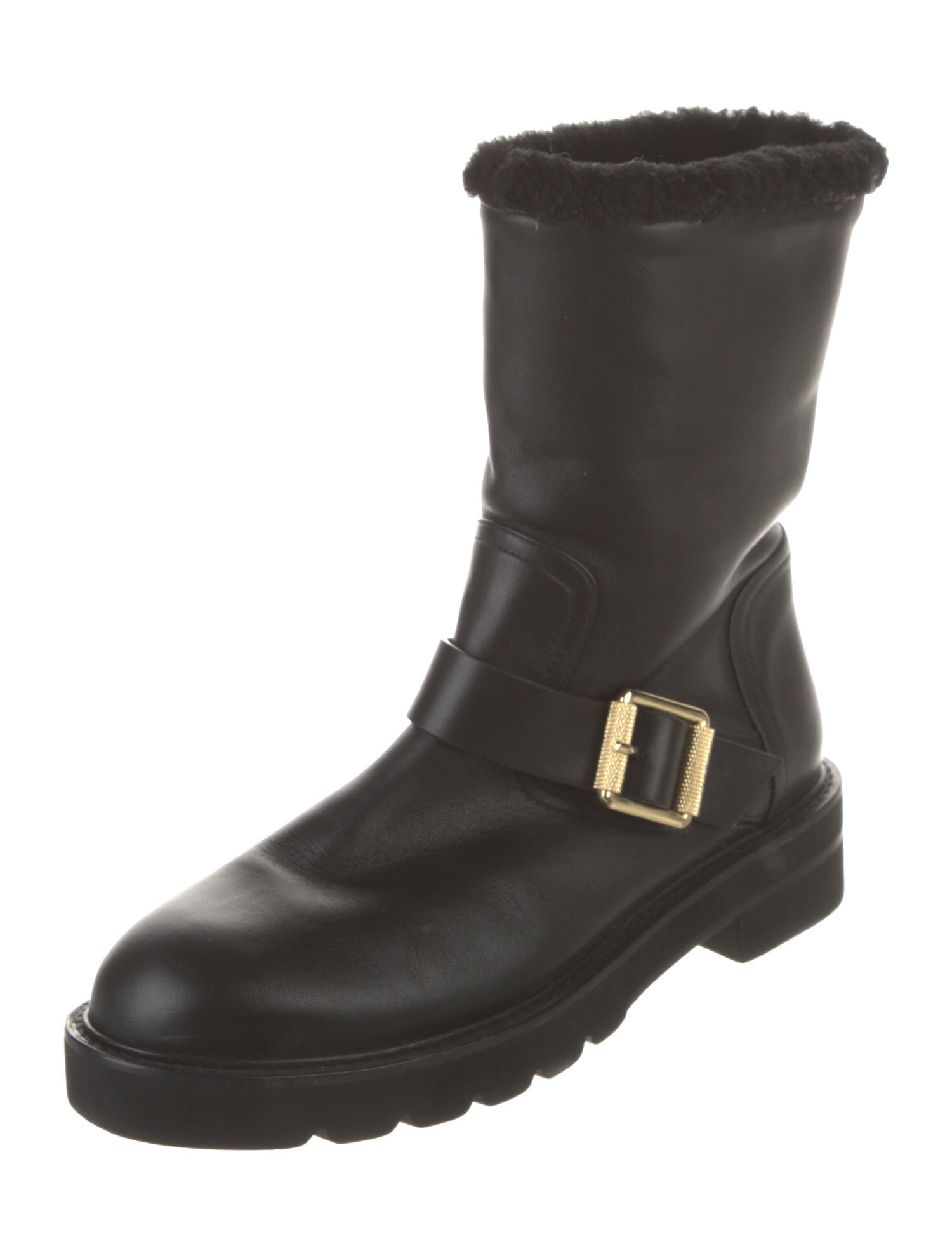 Stuart Weitzman Leather Moto Boots