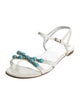 Stuart Weitzman Leather Colorblock Pattern Sandals