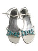 Stuart Weitzman Leather Colorblock Pattern Sandals