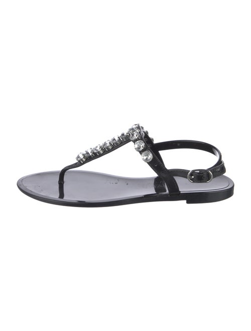 Stuart Weitzman Rubber Beaded Accents T-Strap Sandals