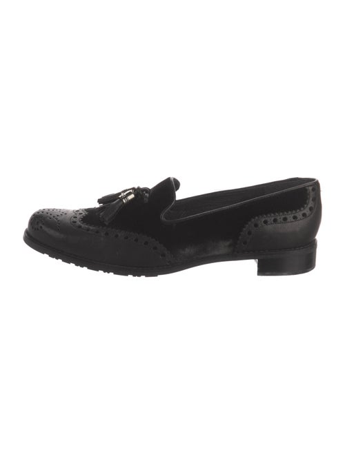 Stuart Weitzman Leather Tassel Accents Loafers