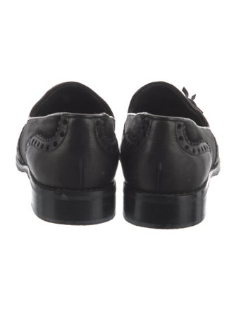 Stuart Weitzman Leather Tassel Accents Loafers