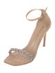 Stuart Weitzman Suede Crystal Embellishments Sandals
