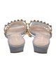 Stuart Weitzman Satin Studded Accents Slides