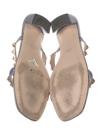 Stuart Weitzman Satin Studded Accents Slides