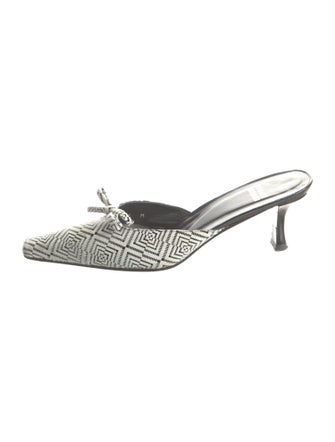 Stuart Weitzman Suede Printed Mules