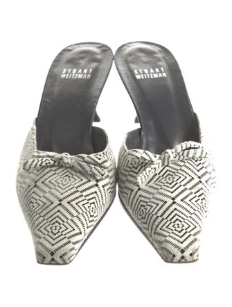 Stuart Weitzman Suede Printed Mules
