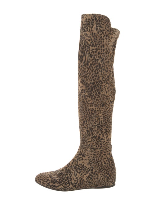 Stuart Weitzman Suede Animal Print Sock Boots