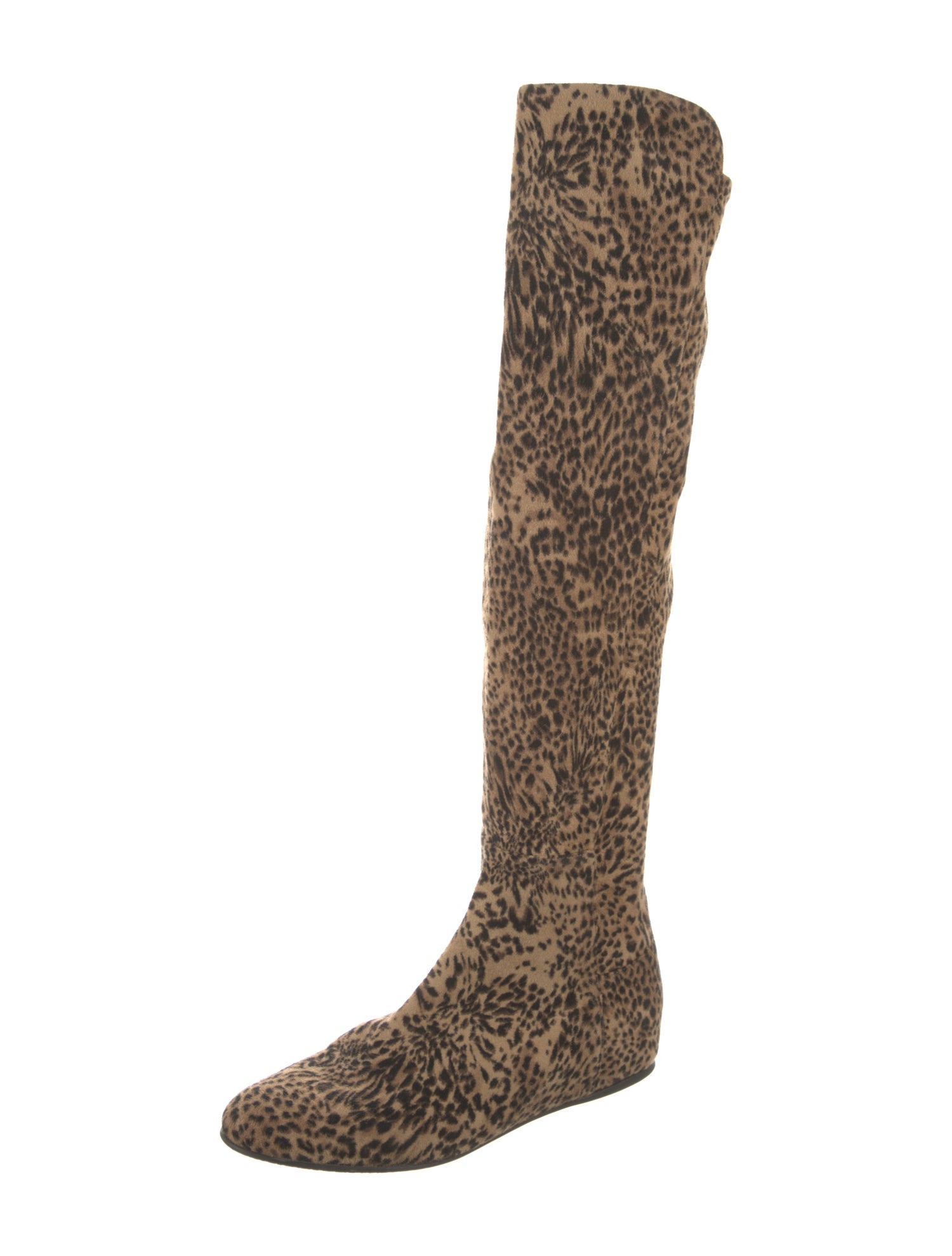 Stuart Weitzman Suede Animal Print Sock Boots