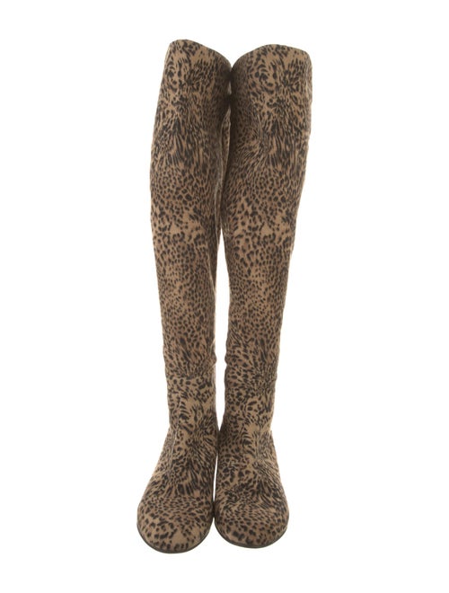 Stuart Weitzman Suede Animal Print Sock Boots