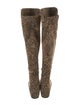 Stuart Weitzman Suede Animal Print Sock Boots