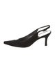 Stuart Weitzman Satin Pleated Accents Slingback Pumps