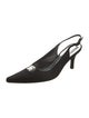 Stuart Weitzman Satin Pleated Accents Slingback Pumps