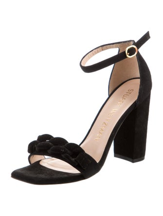 Stuart Weitzman Suede Chain-Link Accents Sandals