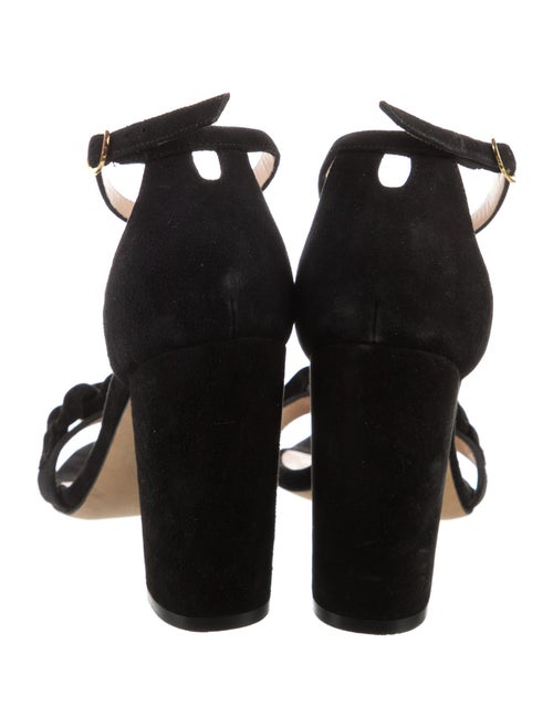 Stuart Weitzman Suede Chain-Link Accents Sandals