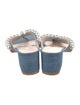 Stuart Weitzman Denim Beaded Accents Slides