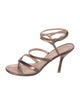 Stuart Weitzman Leather Crystal Embellishments Sandals