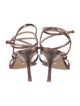 Stuart Weitzman Leather Crystal Embellishments Sandals