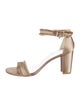 Stuart Weitzman Satin Raw-Edge Trim Sandals