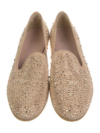 Stuart Weitzman Suede Studded Accents Loafers