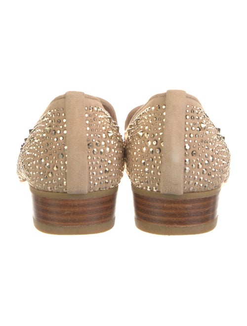 Stuart Weitzman Suede Studded Accents Loafers