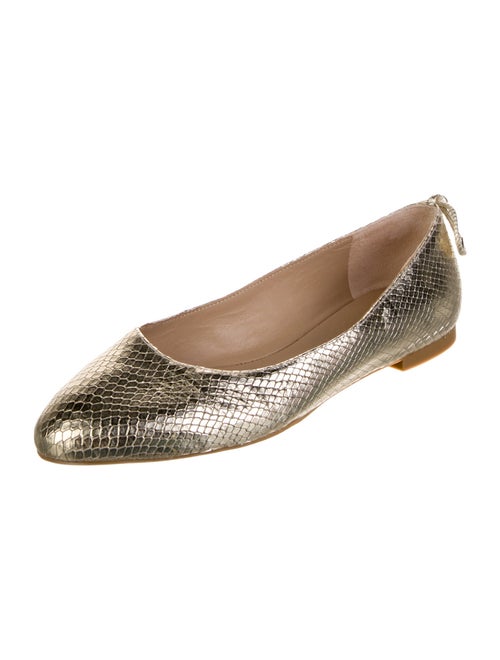 Stuart Weitzman Embossed Leather Animal Print Ballet Flats