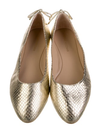 Stuart Weitzman Embossed Leather Animal Print Ballet Flats
