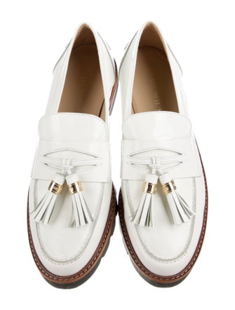 Stuart Weitzman Leather Tassel Accents Loafers
