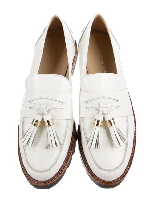 Stuart Weitzman Leather Tassel Accents Loafers