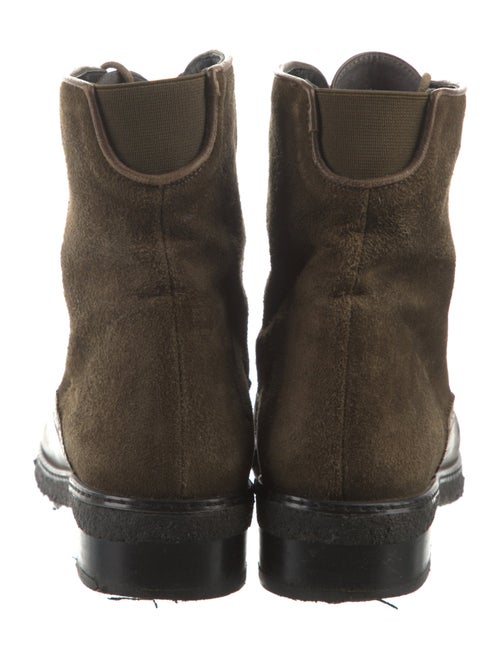 Stuart Weitzman Suede Lasercut Accents Combat Boots