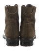 Stuart Weitzman Suede Lasercut Accents Combat Boots